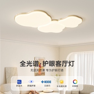 客厅灯奶油风现代简约大气家用客厅吸顶灯云朵灯套餐灯具广东中山