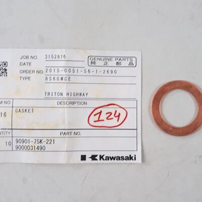 Gasket PN 9090175K221 9000031490 For Kawasaki 8S60MCE Genuin