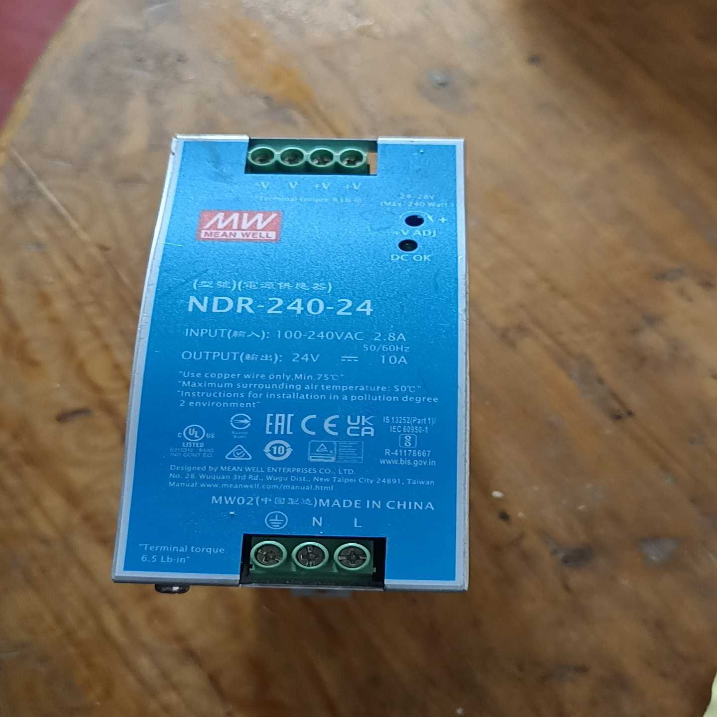 NDR-240-24明纬开关电源220V转24V直流变10A-议价