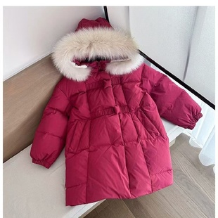 女童羽绒棉服中长款过膝棉衣2025新款冬季加厚外套中大童初中生