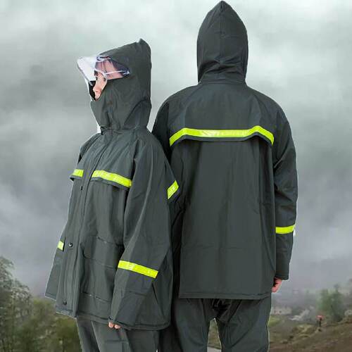 雨衣雨裤套装加厚全身防水男女两件式电动车外送骑行反光防暴雨雨