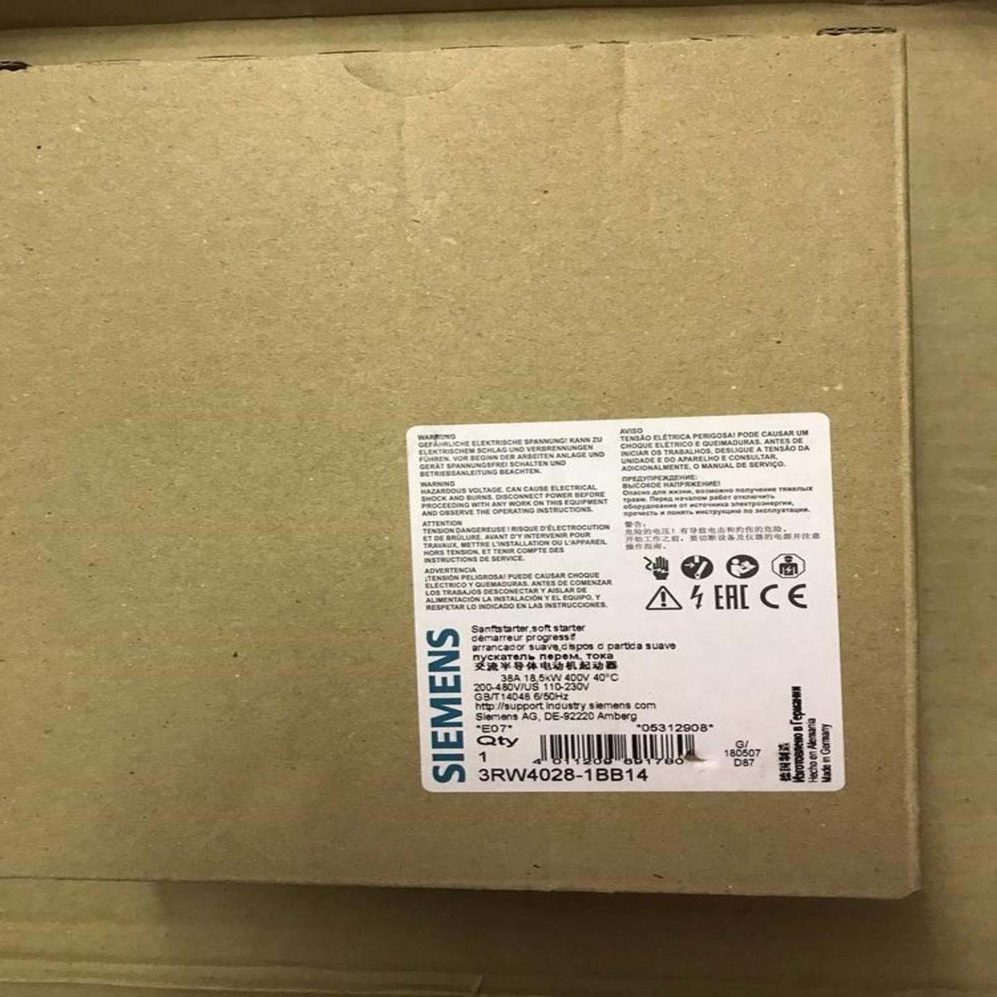 配件3RW4028-1BB141BB04西门子SIRIUS软起启动器38A 18议价