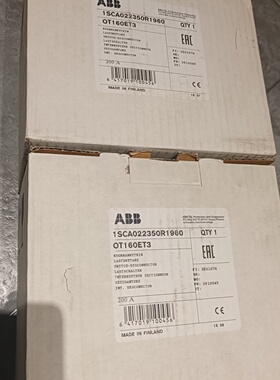 全新进口ABB隔离开关OT160ET3原装正品附件说明-议价