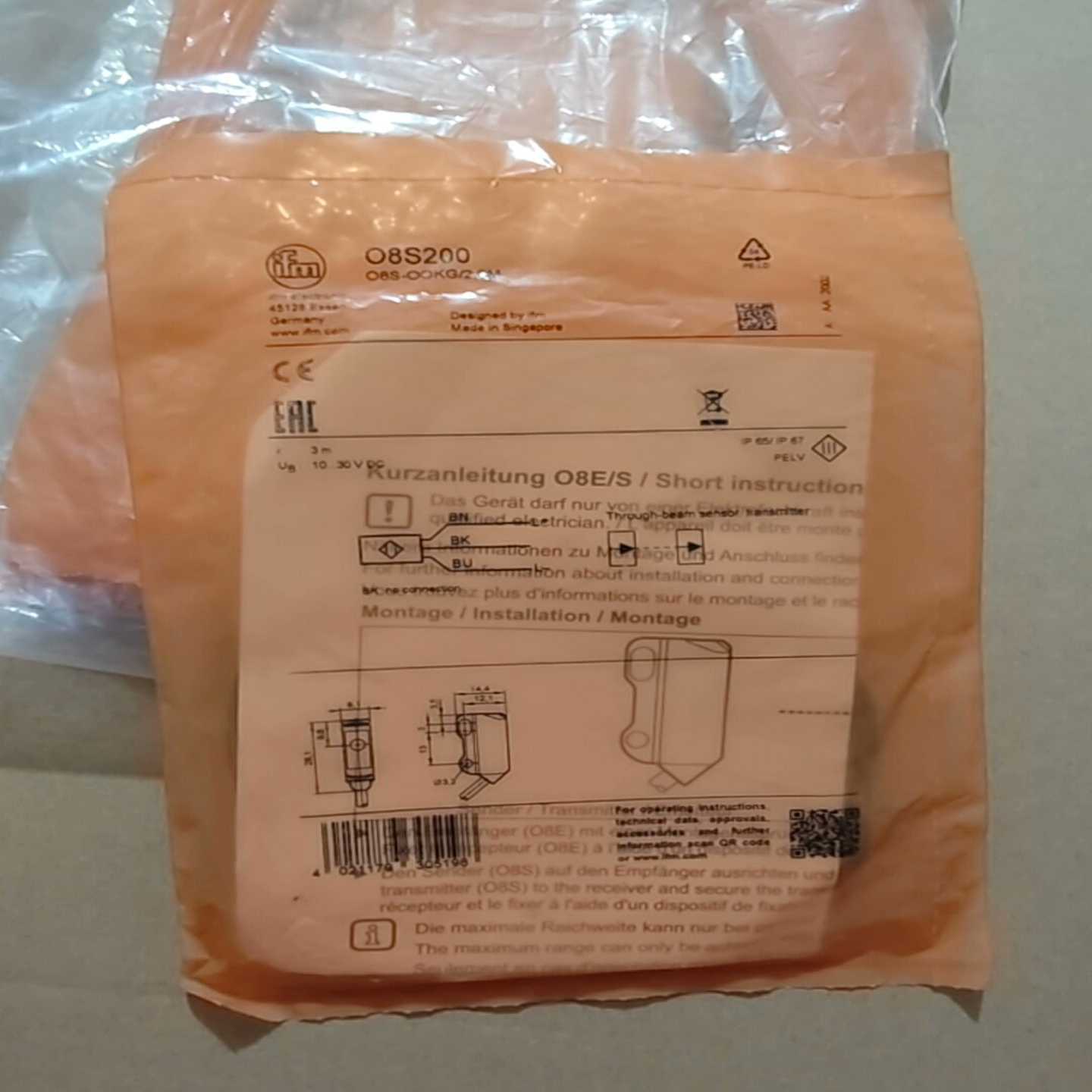 德国IFM易福门O8S200对射式光电开关发射装置0询价