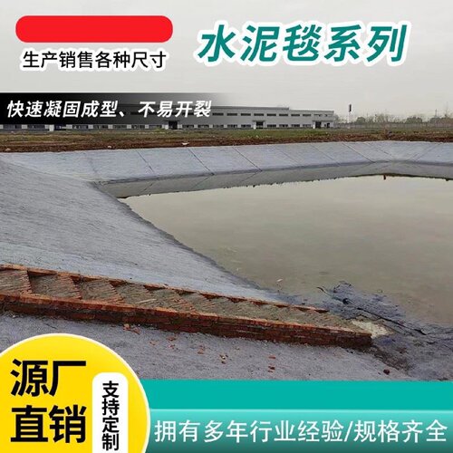 新型混凝土水泥毯浇水固化河道护坡鱼塘基坑铺路水泥布固坝水泥毯