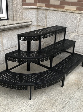 花架置物架阳台铁艺阶梯落地式多层户外庭院窗台多肉花盆架子