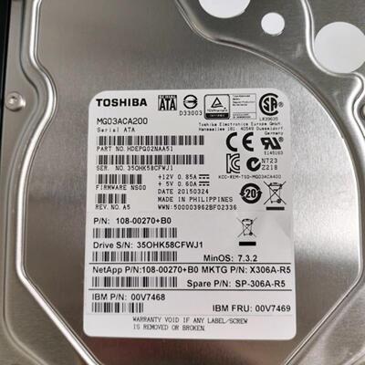 Netapp 2T X306A-R5 SP-306A-R5 00V7468 00V7469 108-00270+B0