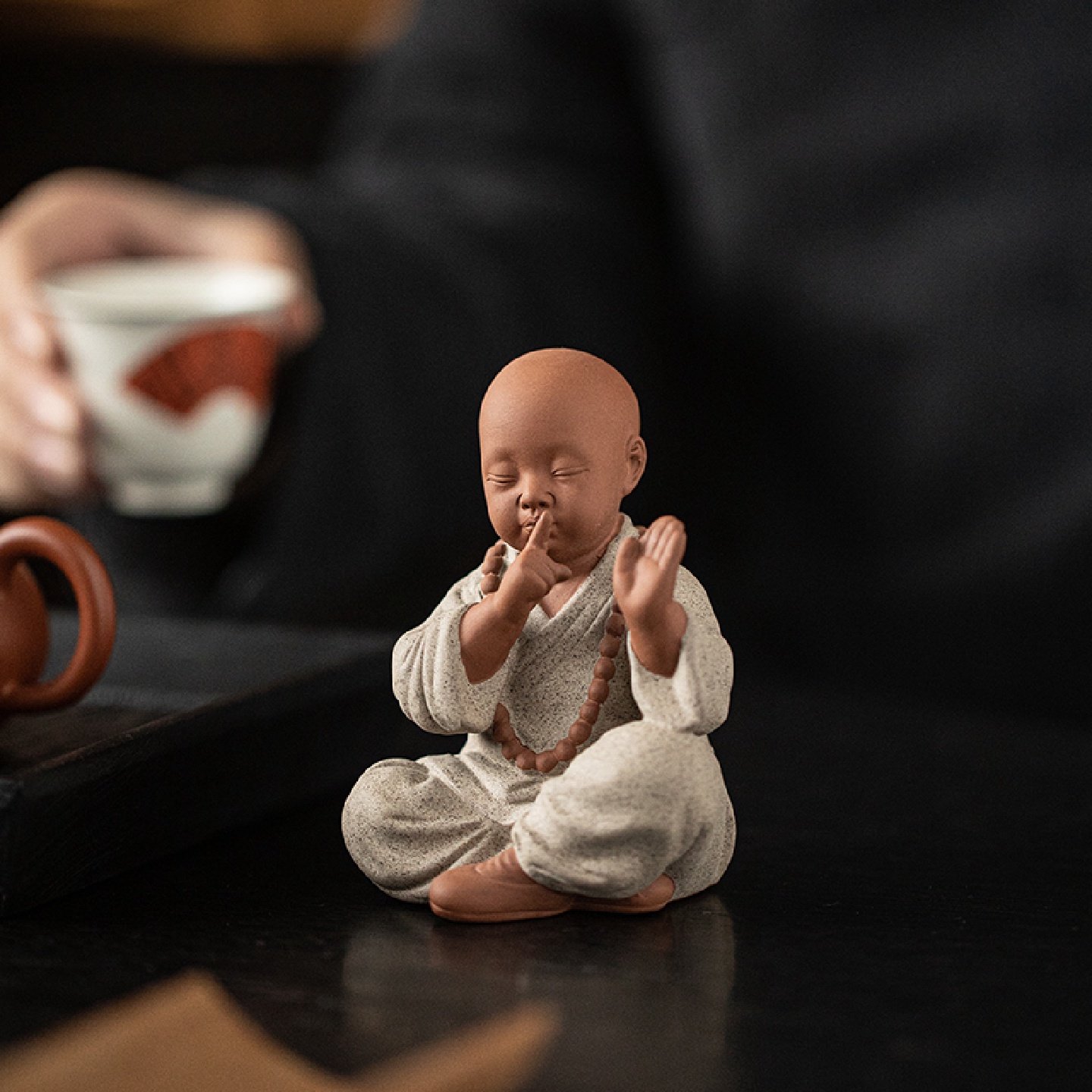 中式禅意三不小和尚人物手工陶瓷佛像摆件家居办公室桌面茶宠摆设,餐饮具,茶宠摆件,淘宝优惠券,粉丝福利购,淘宝优惠卷