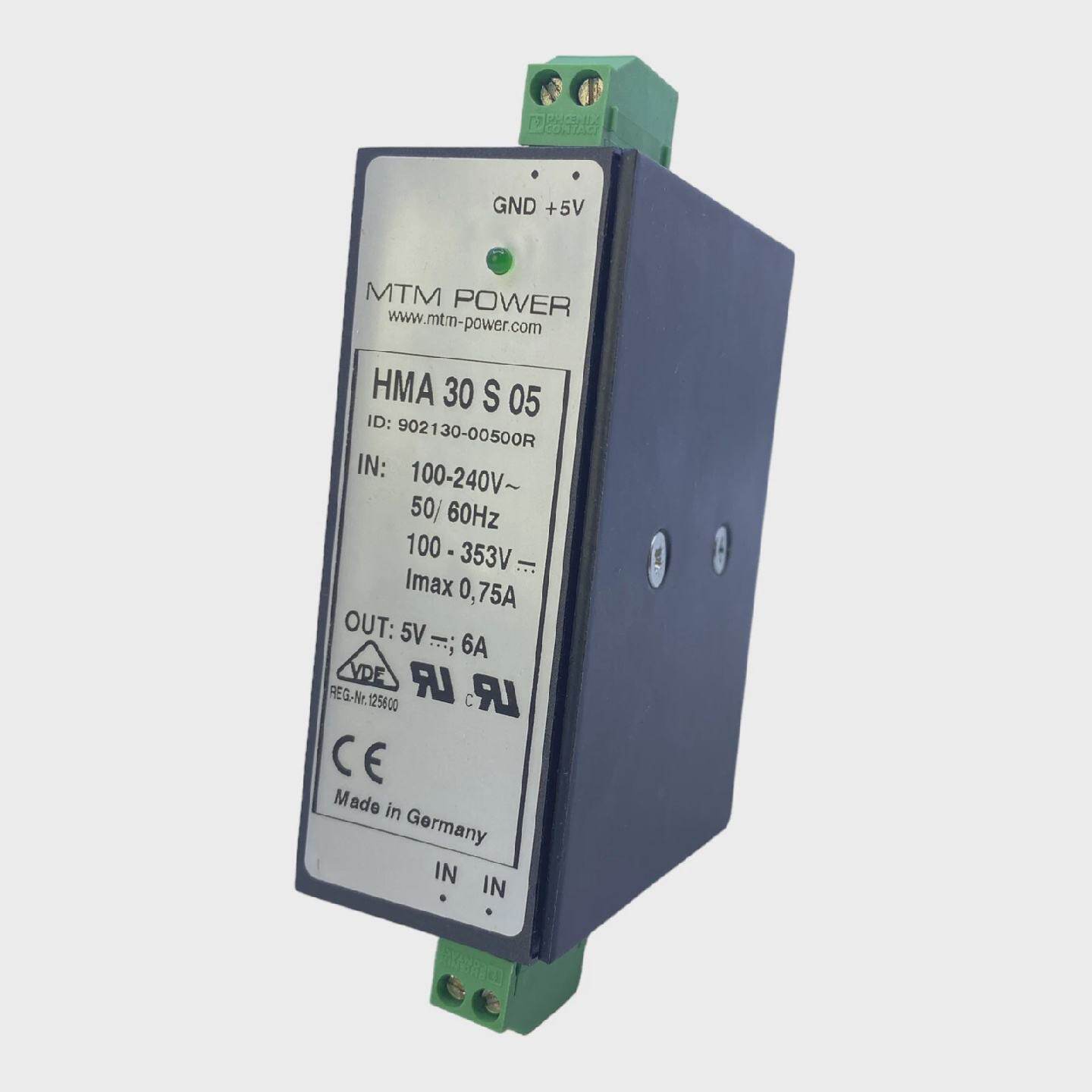 MTM Power HMA30S05 Adaptador de Red  100240V 5V 6A Imax 075A - 实物图