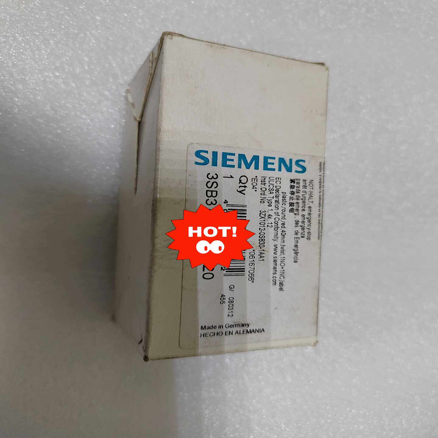 紧急停止按钮开关3SB3000－1HA20，一个询价