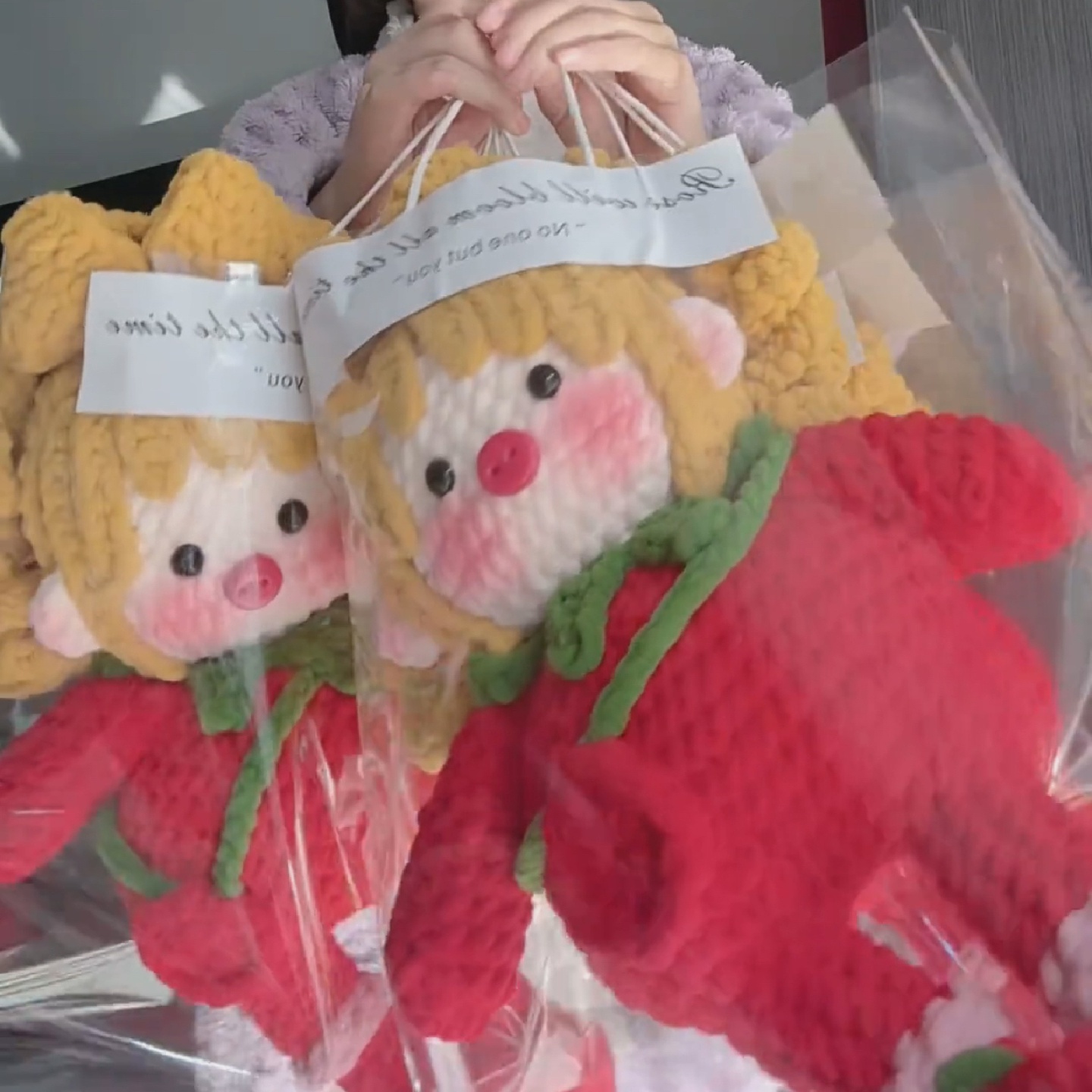 红色游戏同款趣味可爱娃娃钩织加大版小番茄材料包新款2025