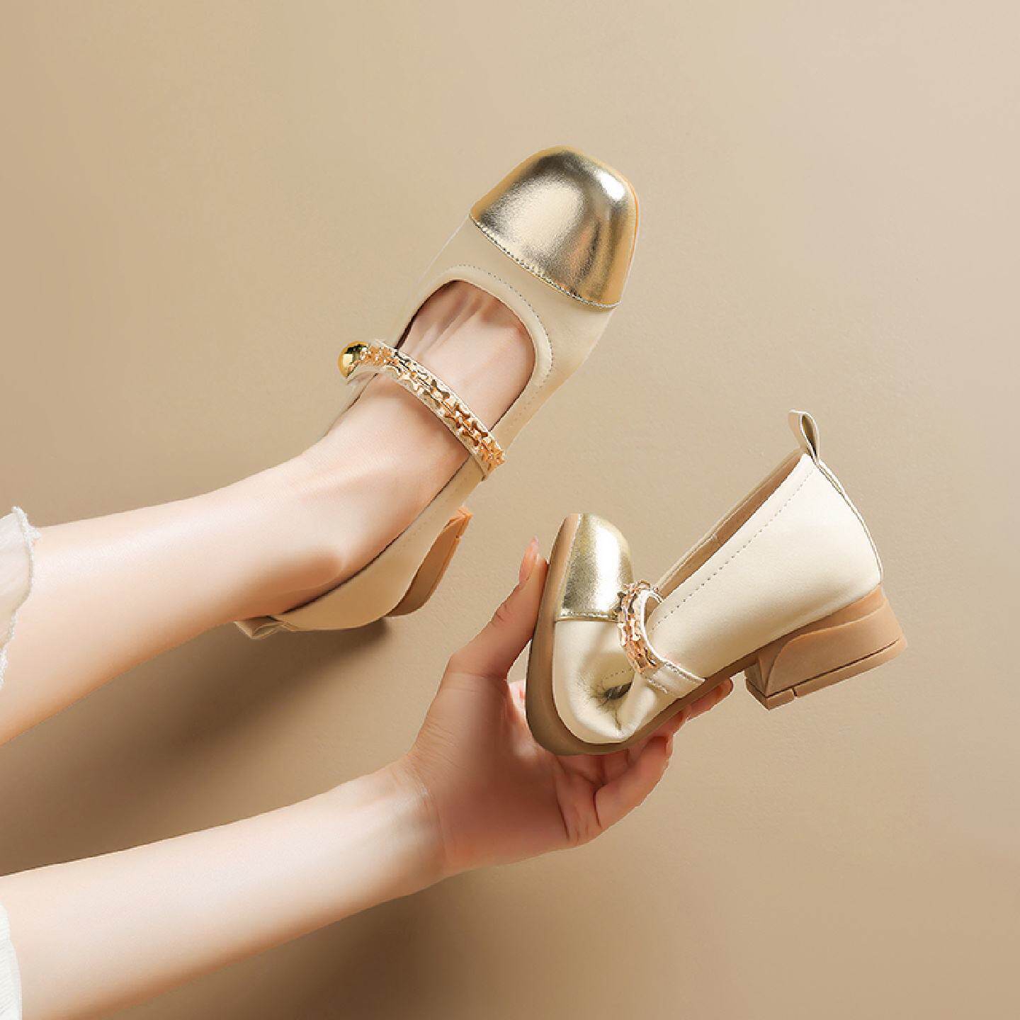 玛丽珍女鞋2025春秋新款平底豆豆单鞋法式配裙子温柔晚晚风气质鞋