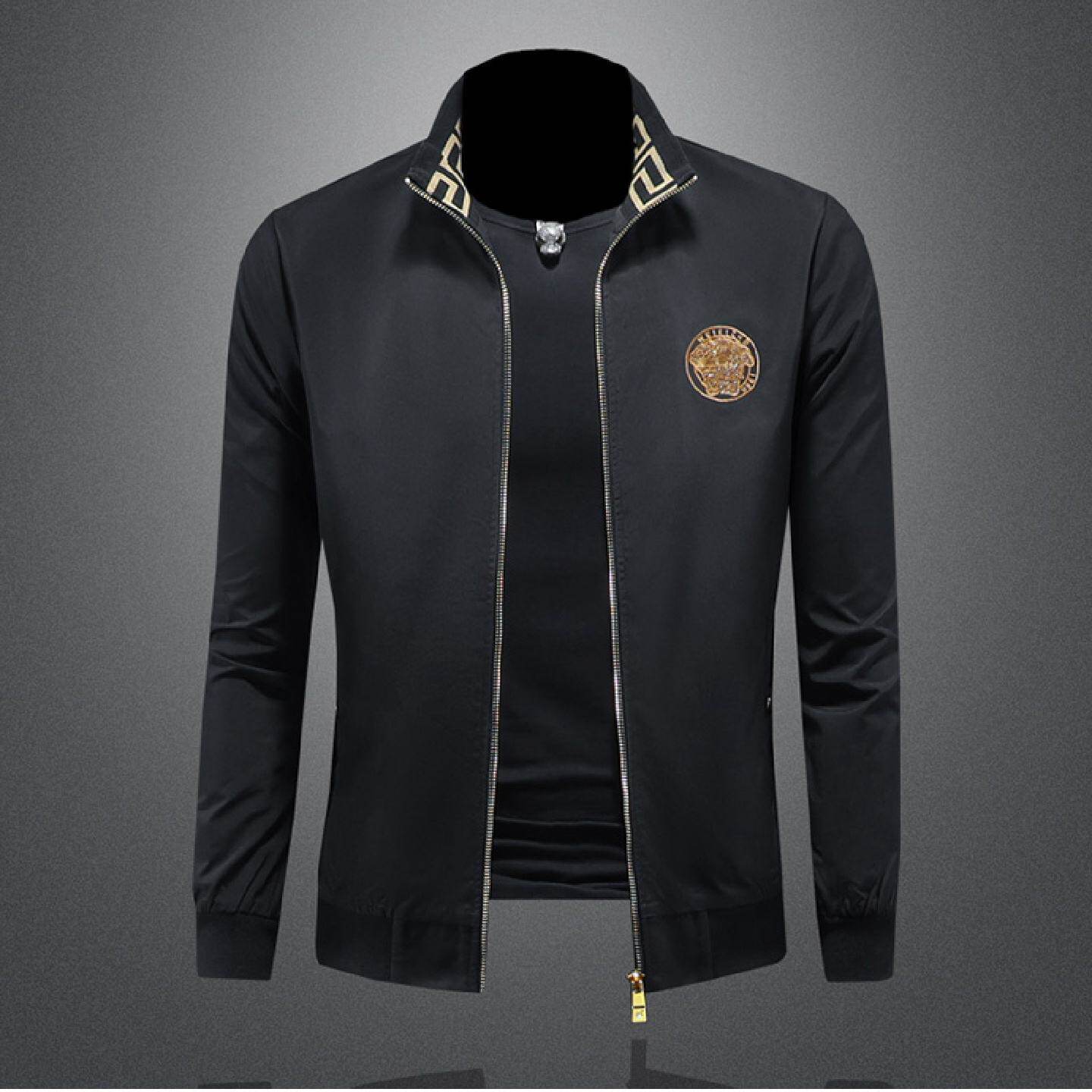 欧洲站高端立领夹克衫男士休闲修身简约新款早秋外套上衣潮牌潮男