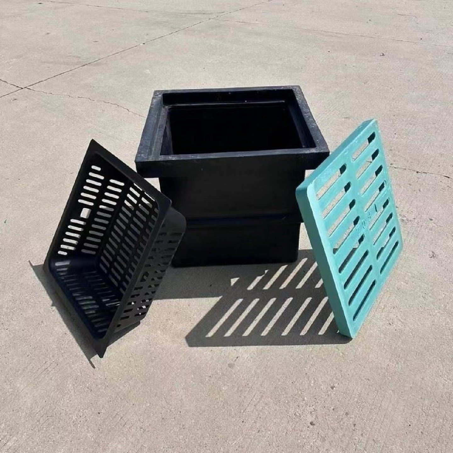 pe渗透井穿线井雨水收集井阀门水表井检查溢流井黑色带篦子截污篮,基础建材,井盖,淘宝优惠券,粉丝福利购,淘宝优惠卷