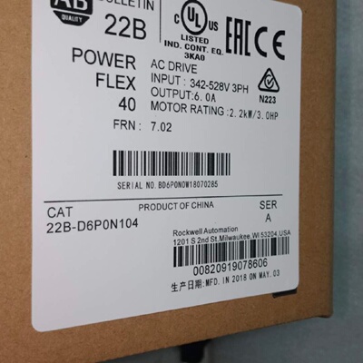 配件AB变频器22BD6P0N10422BD6PON1042.2KW380VAC看描述议价