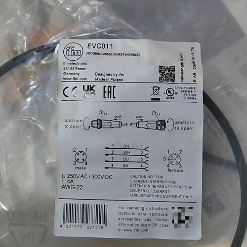 EVC011全新现货IFM易福门EVC0110.6米公母头-议价