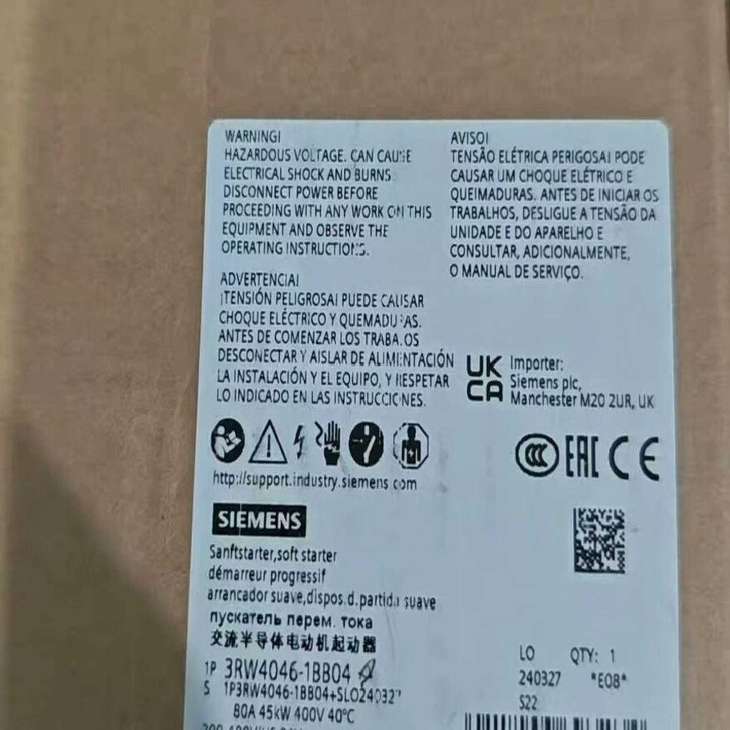 全新原装正品3RW4046-1BB04西门子软启动器，80A--议价商品