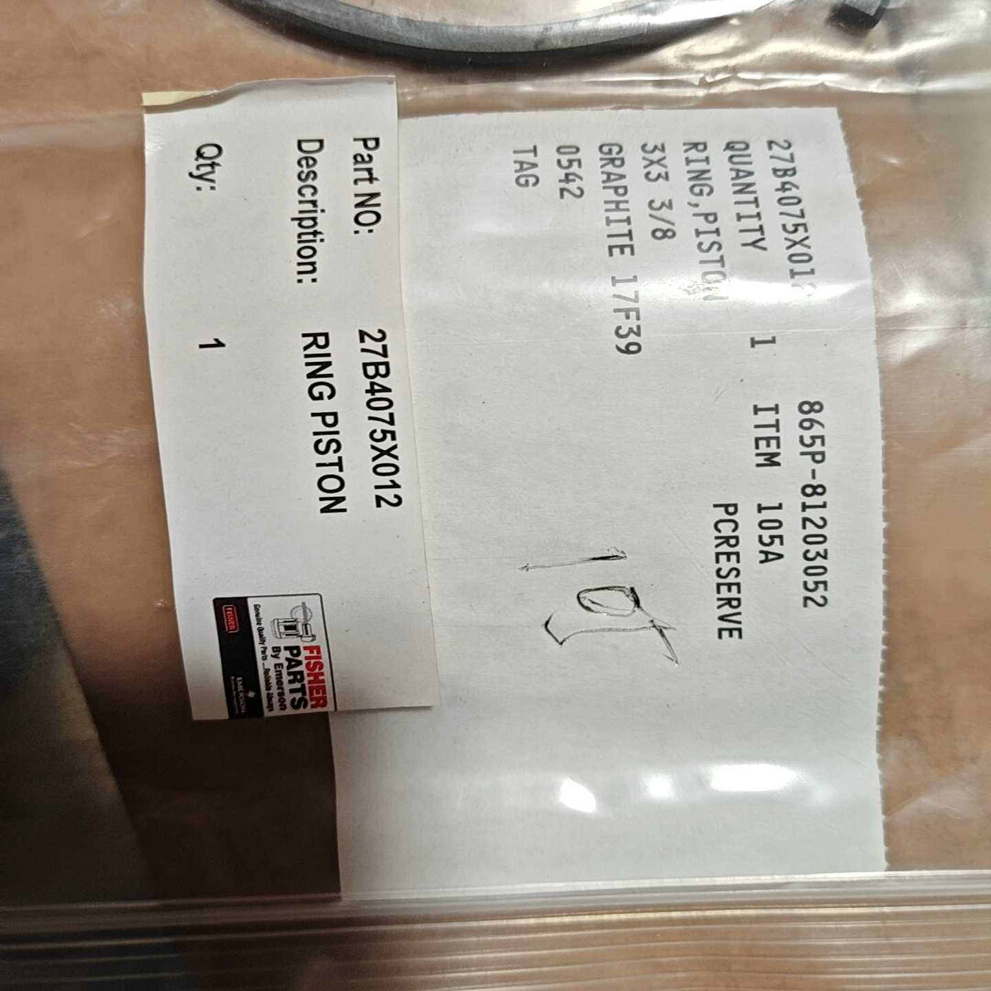 【请询价】费希尔 密封环 27B4075X012