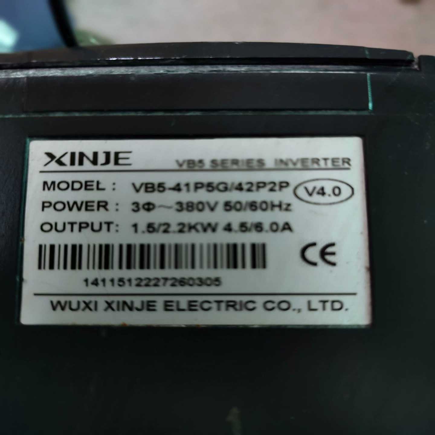 咨询-信捷变频器VB5-41P5G/42P2P，1.5/2.2KW