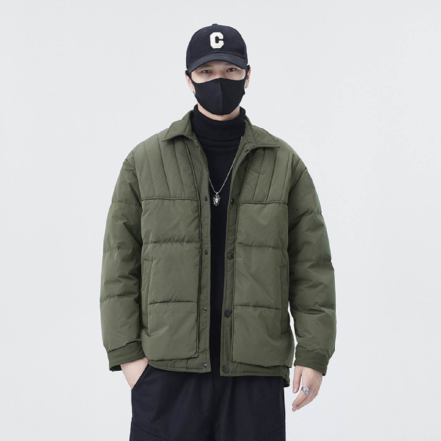 2026轻薄羽绒服男冬季新款轻熟风男装韩版高级感拼接假两件夹克外