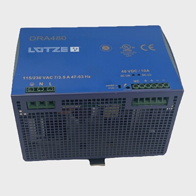 LUTZE DRA48048A DIN RAIL POWER SUPPLY 48V DC 10A USED  WORKI