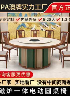 澳牌Z187-B岩板多功能电动餐桌电磁炉火锅圆桌商用家用10-12-14人