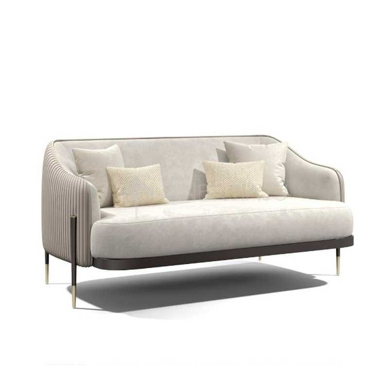 北欧现代简约小户型单双三人后现代设计师接待椅意式轻奢皮质沙发