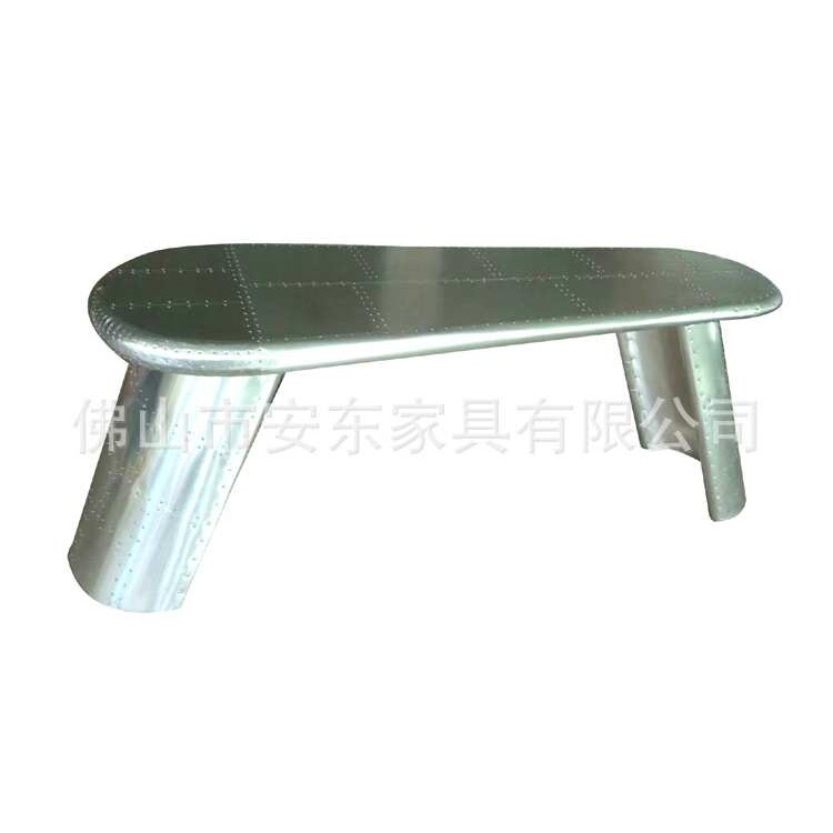 创意复古北欧个性简约客厅铝皮金属中空工业风写字台LOFT办公书桌