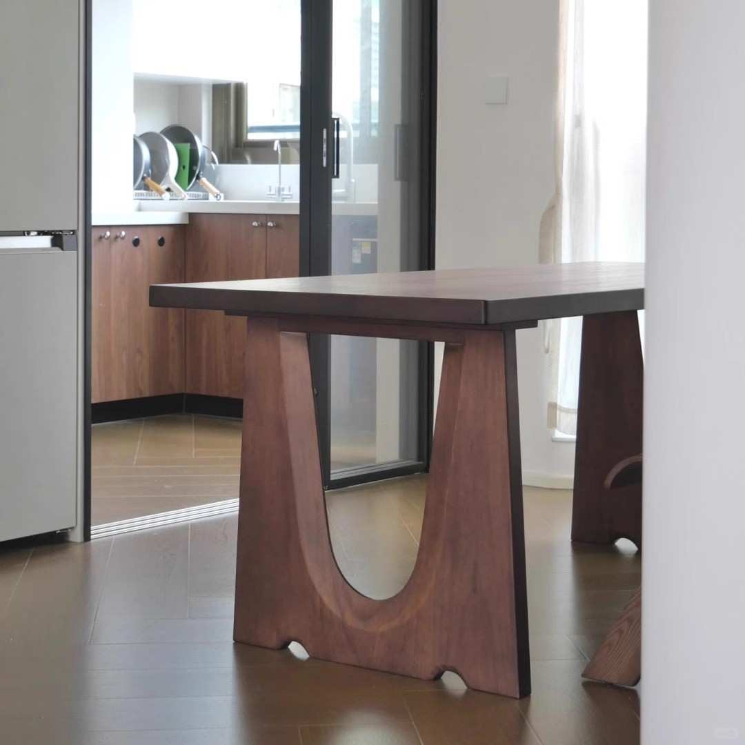 北欧全实木餐桌小户型长方形饭桌意式轻奢书桌大板餐书桌一体办公