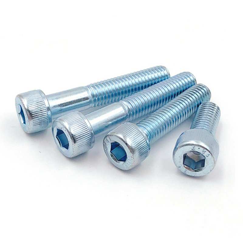 12.9级杯头内六角螺丝镀蓝白锌高强度杯头螺栓圆柱头加长螺钉