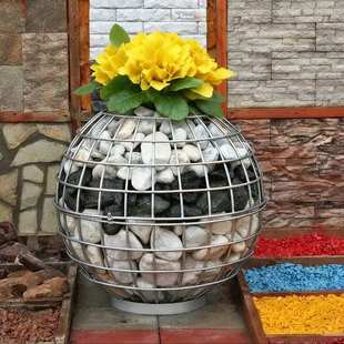 户外室内轻奢石笼种植绿植花篮花箱花盆庭院阳台民宿石头笼子