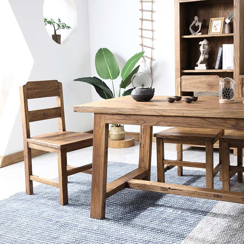 老榆木茶几旧门板茶桌风化老榆木禅意茶台矮飘窗桌子长条茶桌