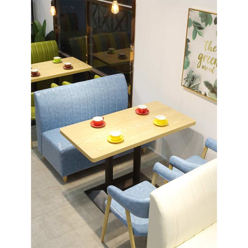 商用餐饮简约清新甜品奶茶店卡座沙发汉堡小吃店披萨店桌椅组合