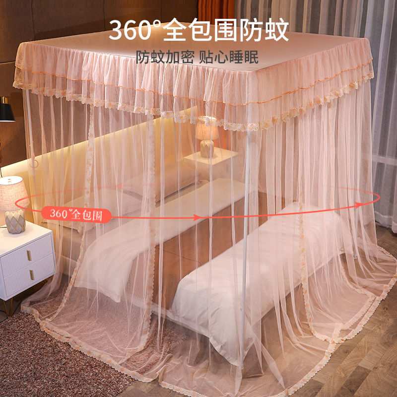 三开门宫廷蚊帐家用落地支架1.5米18床双人床出租屋租房防蚊跨境