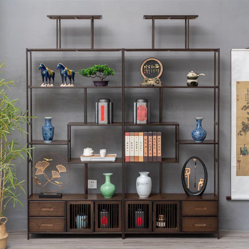 博古架新中式实木博古架多宝阁置物架客厅茶室茶具收纳架古风