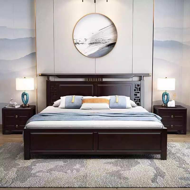 新中式实木床1.8米2x2.2米主卧双人大床1.5米轻奢禅意软靠储物床