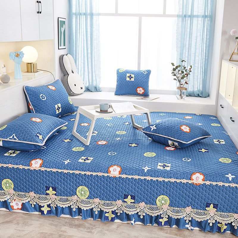 四季通用榻榻米床盖防滑夹棉绗缝床单坑盖炕罩垫子可机洗妙琦