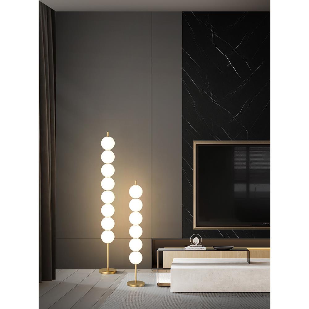 全铜落地灯客厅沙发装饰氛围北欧现代极简创意糖葫芦卧室床头台灯