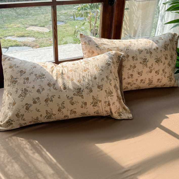 a类双层纱纯棉枕套一对2025春季纯棉枕头套48x74cm家用单人枕芯套