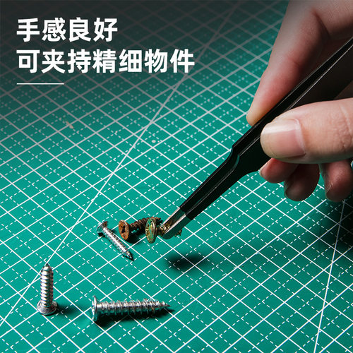 不锈钢镊子弯头细尖头防静电小夹子燕窝挑毛粉刺夹维修工具套装