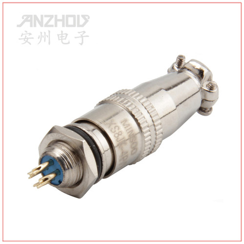 镀金 XS8JK-4P/Y XS8-4芯 开孔8mm 推拉式 航空插头 XS8 4P