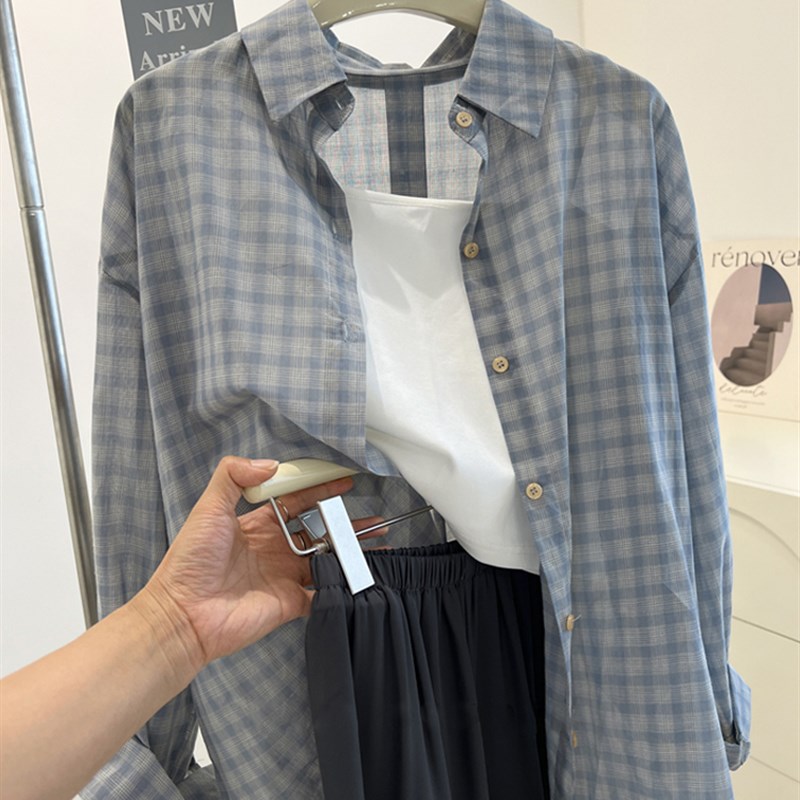 胖mm特大码300斤格子防晒衣女夏季宽松长袖衬衫薄款透气开衫外套