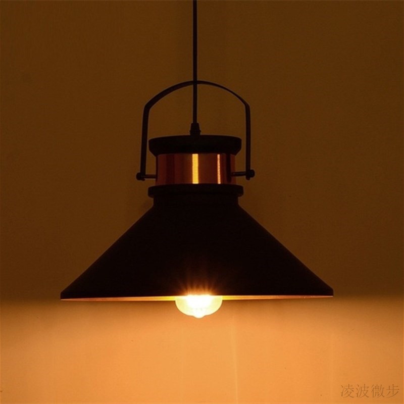 美式复古工业风格灯金属铁艺灯罩酒吧吧台咖啡厅餐厅单头锅盖吊灯