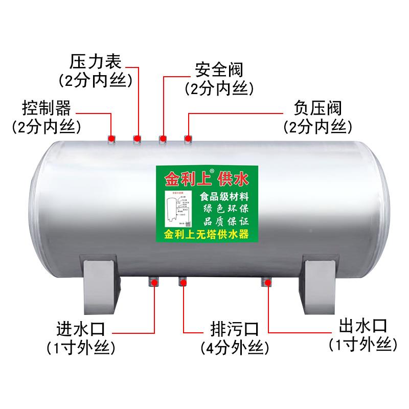 卧增家用304式加厚不锈钢压力罐全自动无自塔供水器压水箱来水泵