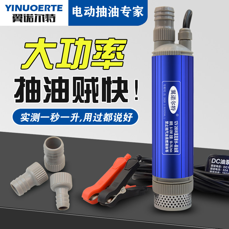 抽油泵265w大功率柴油12V小型电动抽水泵24V潜水泵220v家用抽酒泵