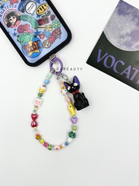 「魔女宅急便-吉吉」DaB原创动漫小猫多巴胺手机链相机链ccd链