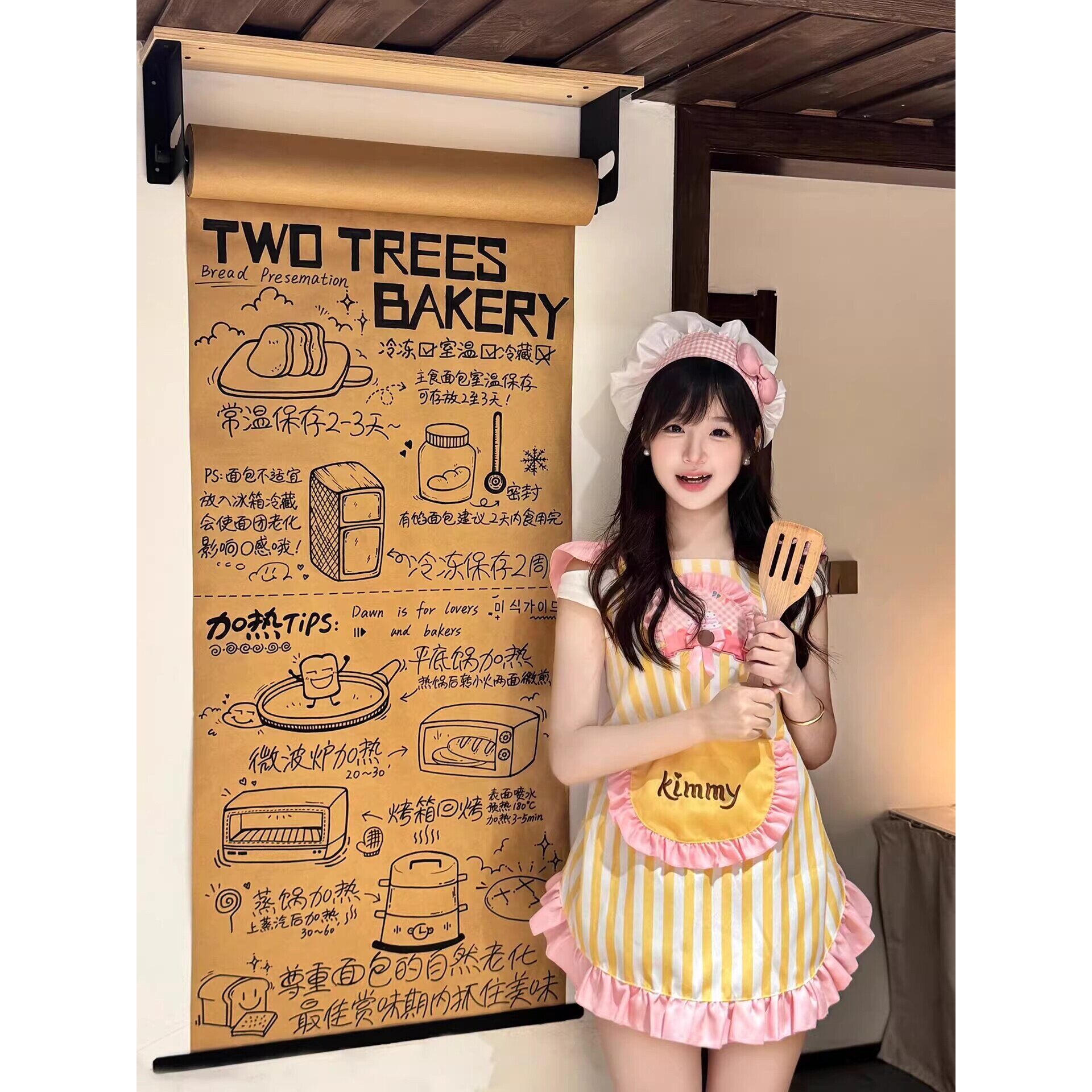 【料理鼠王】甜美小厨娘围裙高级感年轻款女生厨房家用2026新款