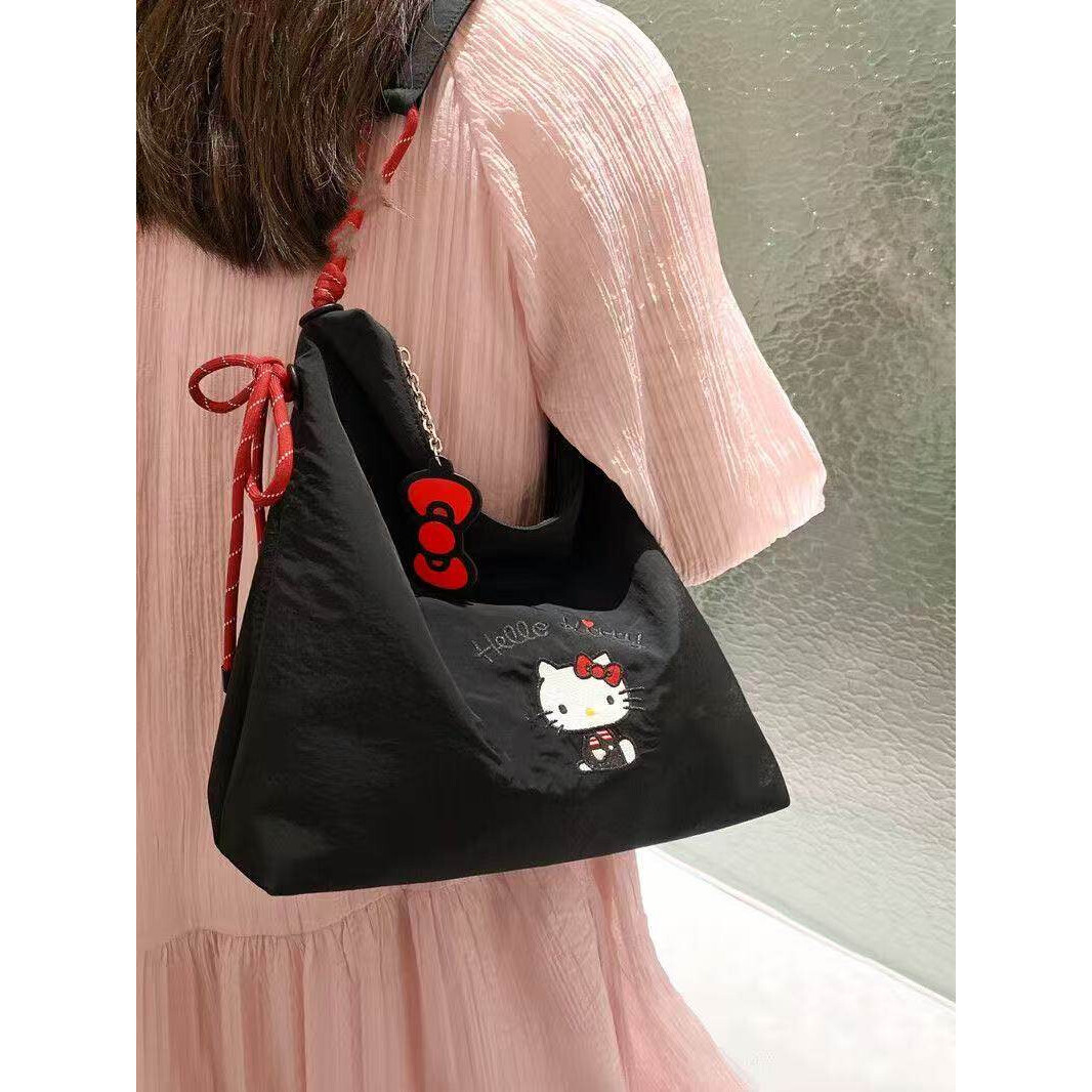 HelloKitty帆布包包大容量女2026新款单肩可爱刺绣通勤百搭托特包