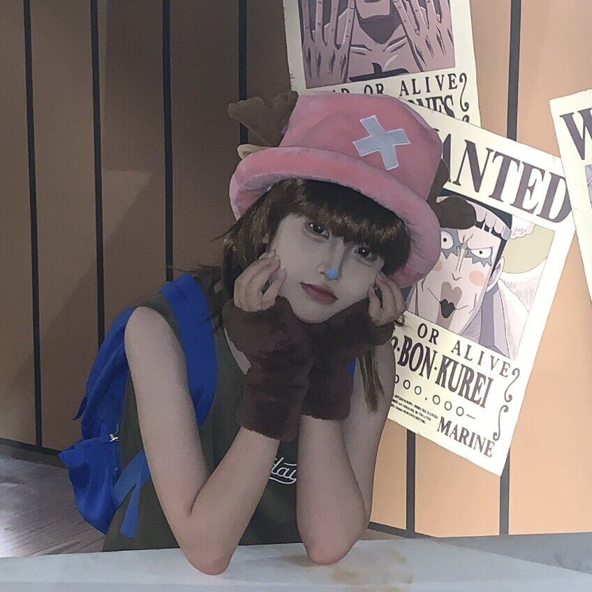 可爱乔巴帽子卡通秋冬季保暖毛绒帽动漫海贼王周边cosplay帽子