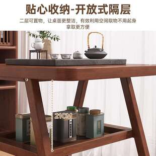 实木阳台茶桌原木风客厅家用小户型泡茶台一桌两椅正方形庭院茶几